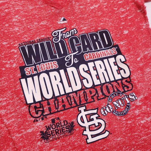 Majestic St. Louis Cardinals Graphic Short Sleeve Shirt Womens Size Small S Red - Picture 4 of 9